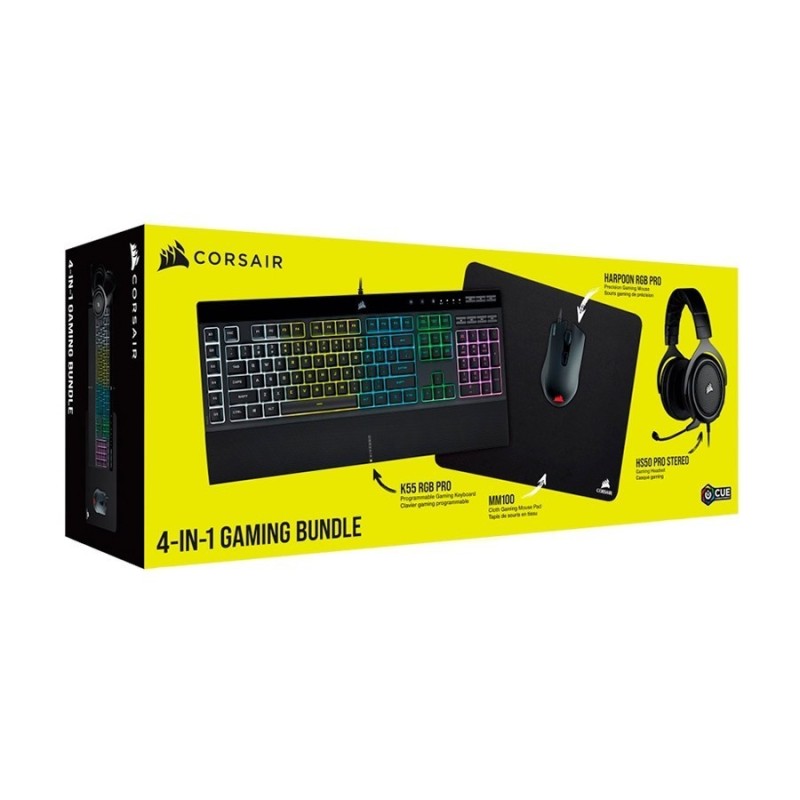 Combo 4 en 1 Corsair Gaming Bundle Mouse Teclado Pad Auricular